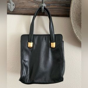 Vintage Hillard & Hanson Black Leather Clutch Bag